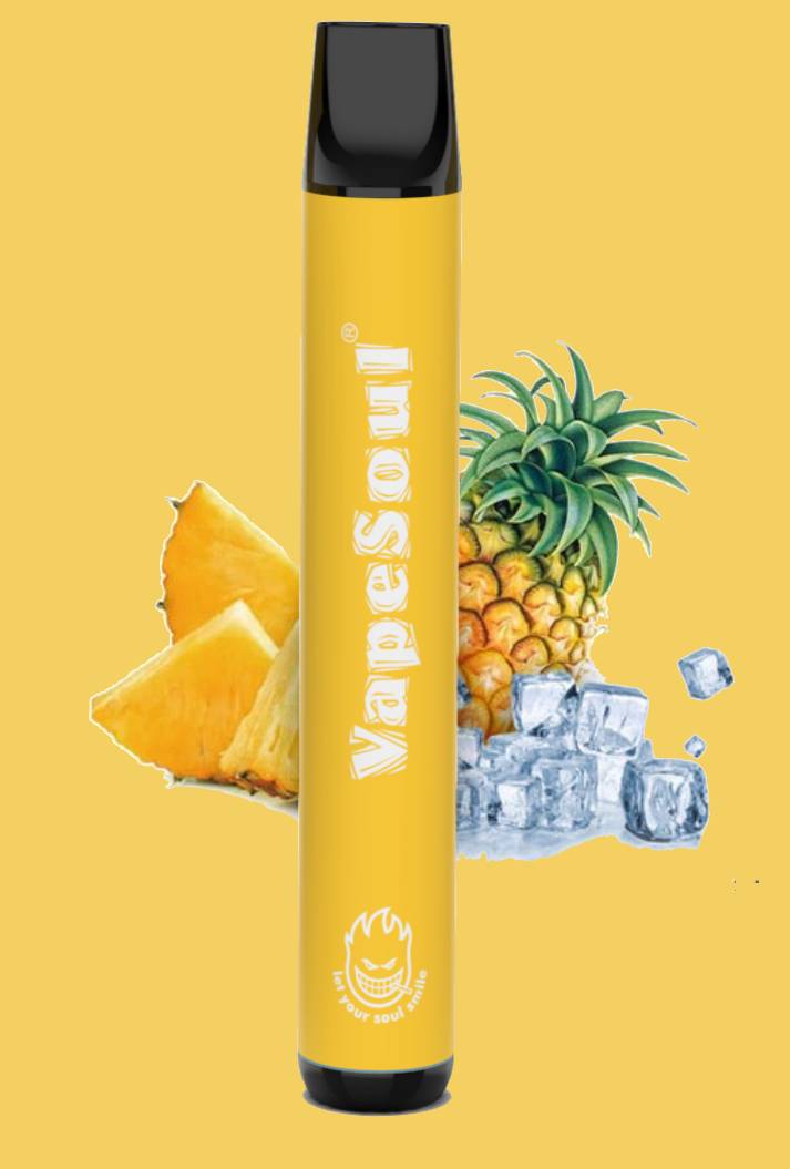 VAPEADOR DESECHABLE VAPESOUL PIÑA - 0% NICOTINA - HASTA 600 USOS