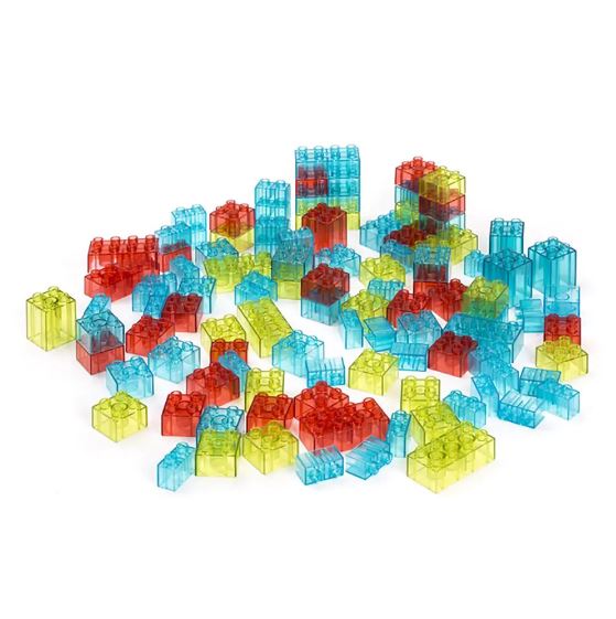 BOTE BLOCKS TRANSLUCIDOS 100 PIEZAS MINILAND