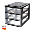 CAJONERA DE ALMACENAMIENTO GSC NEGRA - 3 CAJONES - DIMENSIONES 180x200x270mm