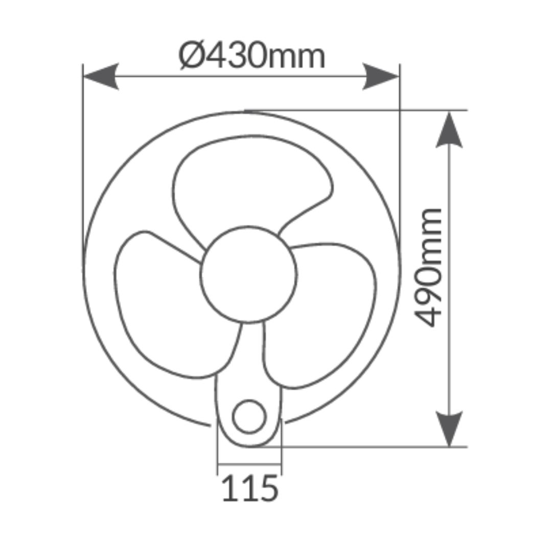 VENTILADOR DE PARED TOLENI Ø43CM 45W BLANCO GSC EVOLUTION