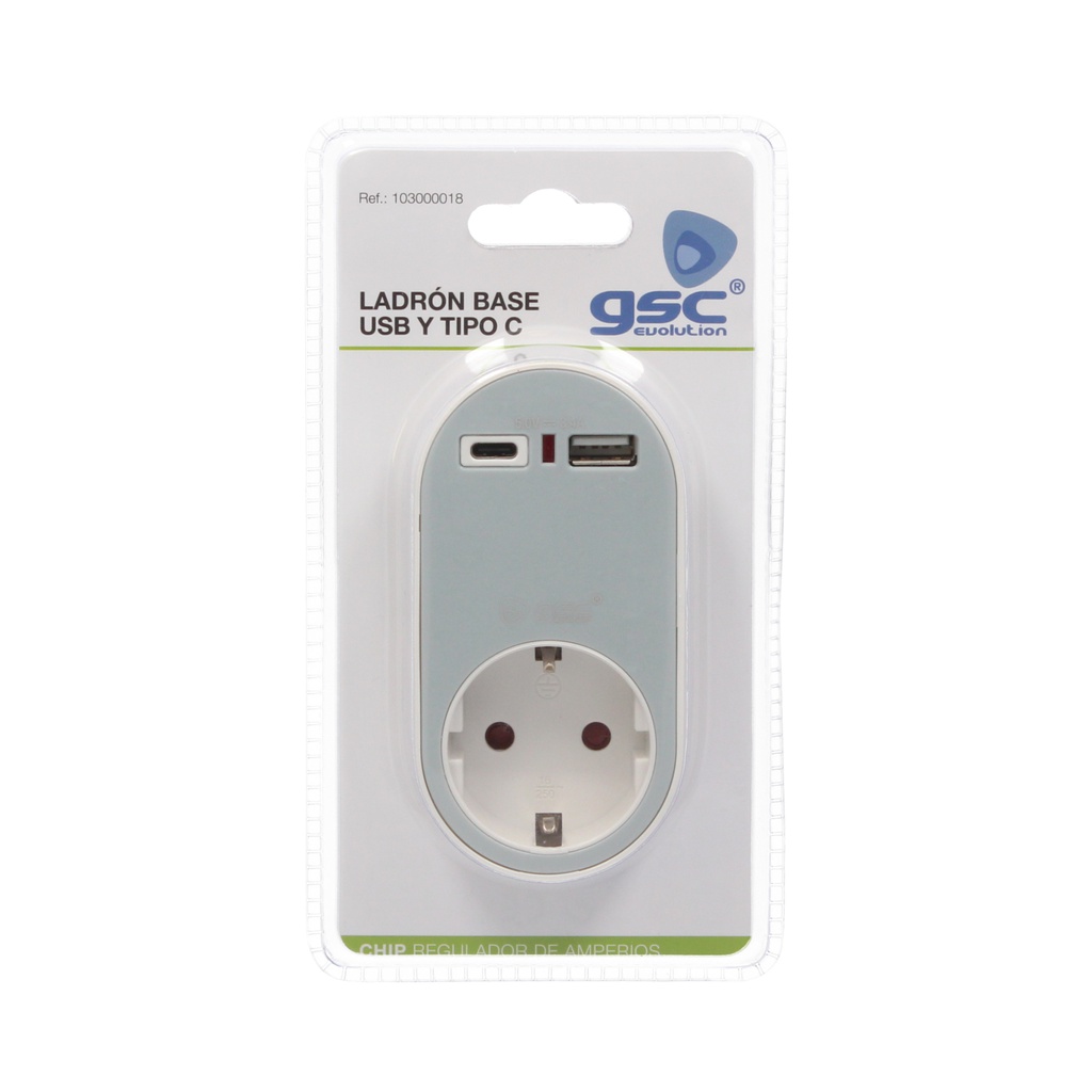 LADRON BASE USB Y TIPO C GSC - POTENCIA MAX:3680W - IP20