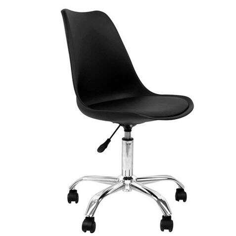 SILLA DE OFICINA MUVIP OF1600 NEGRA - ELEVACION A GAS - ASIENTO ACOLCHADO - BASE GIRATORIA