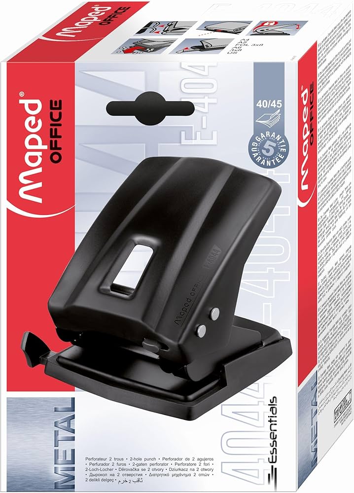 TALADRO MAPED METAL ESSENTIALS 40/45 NEGRO - HASTA 45 HOJAS