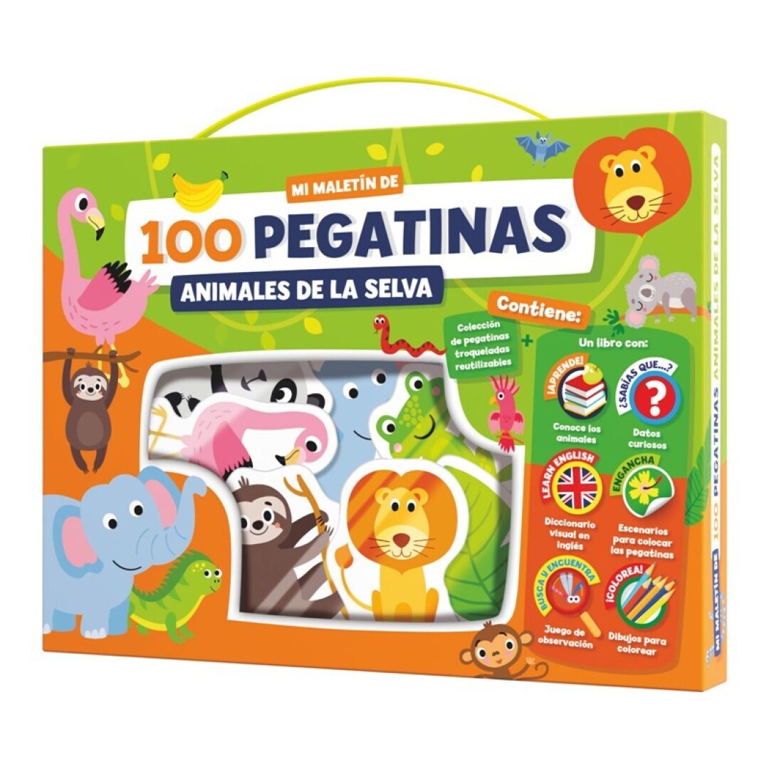 MALETIN 100 PEGATINAS - ANIMALES DE LA SELVA