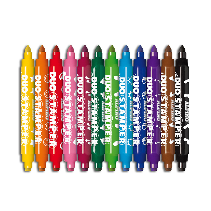 ROTULADORES DUO STAMPER ALPINO 12 COLORES