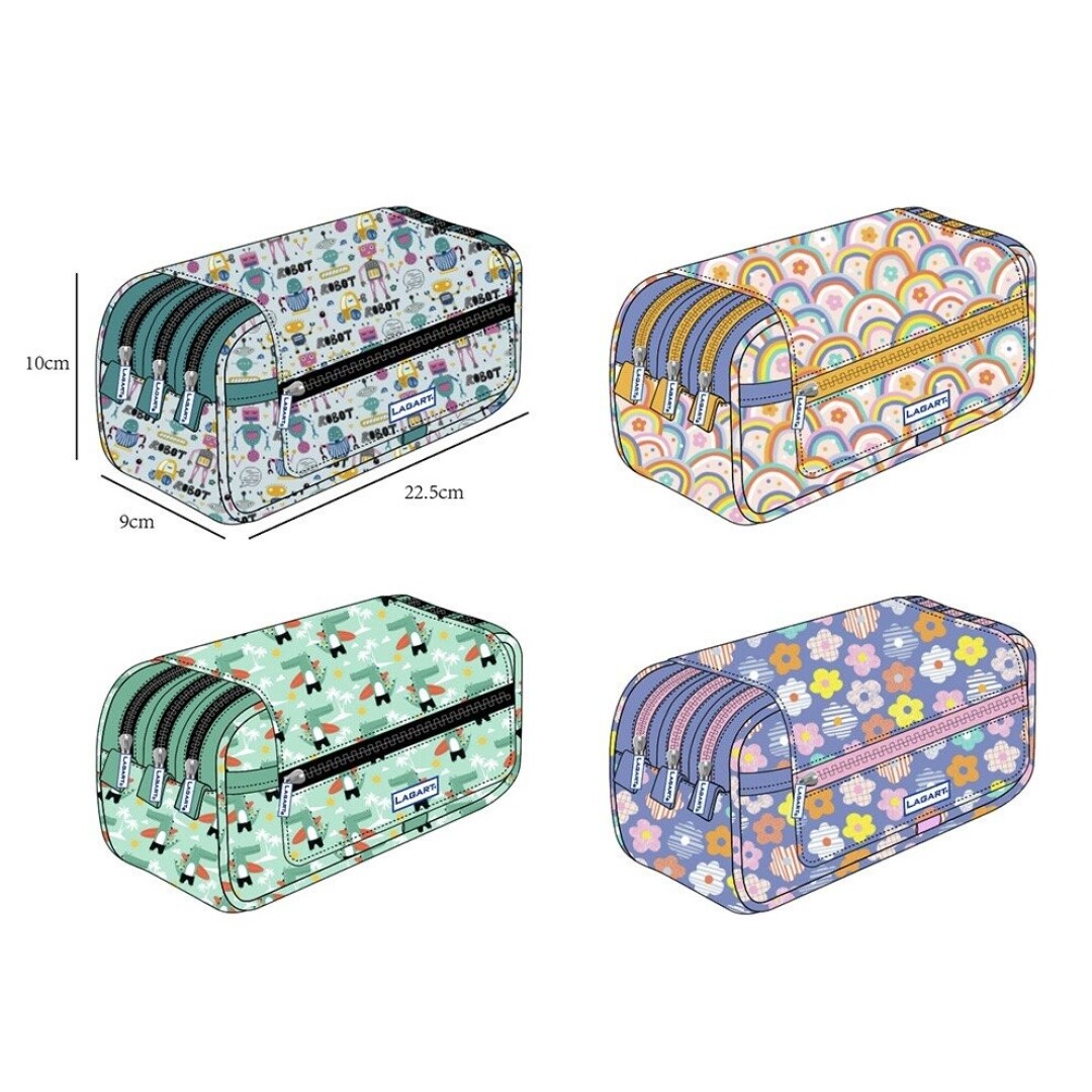 PORTATODO 4 CREMALLERAS CON SOLAPA SCHOOL BISMARK