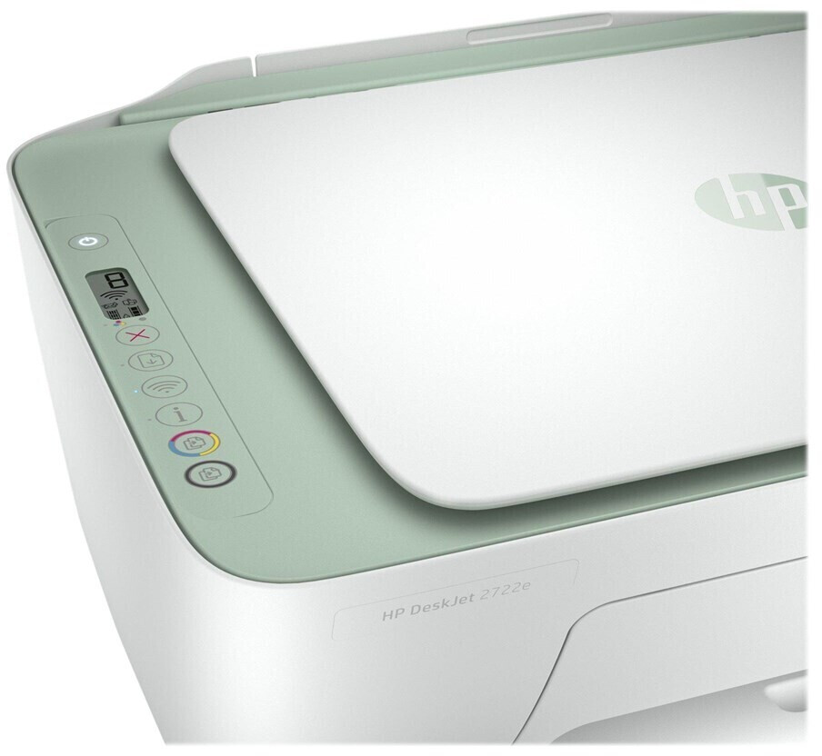 IMPRESORA MULTIFUNCIÓN HP DESKJET 2722e BLANCA Y VERDE - WIFI - FAX MOVIL