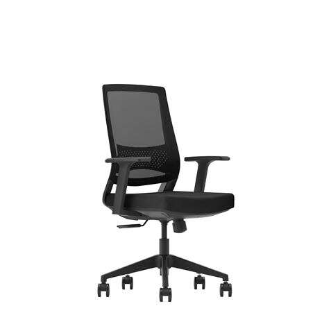 SILLA DE OFICINA CROMAD SE2000 - REPOSABRAZOS FIJOS - SOPORTE LUMBAR - RESPALDO DE MALLA