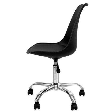 SILLA DE OFICINA MUVIP OF1600 NEGRA - ELEVACION A GAS - ASIENTO ACOLCHADO - BASE GIRATORIA