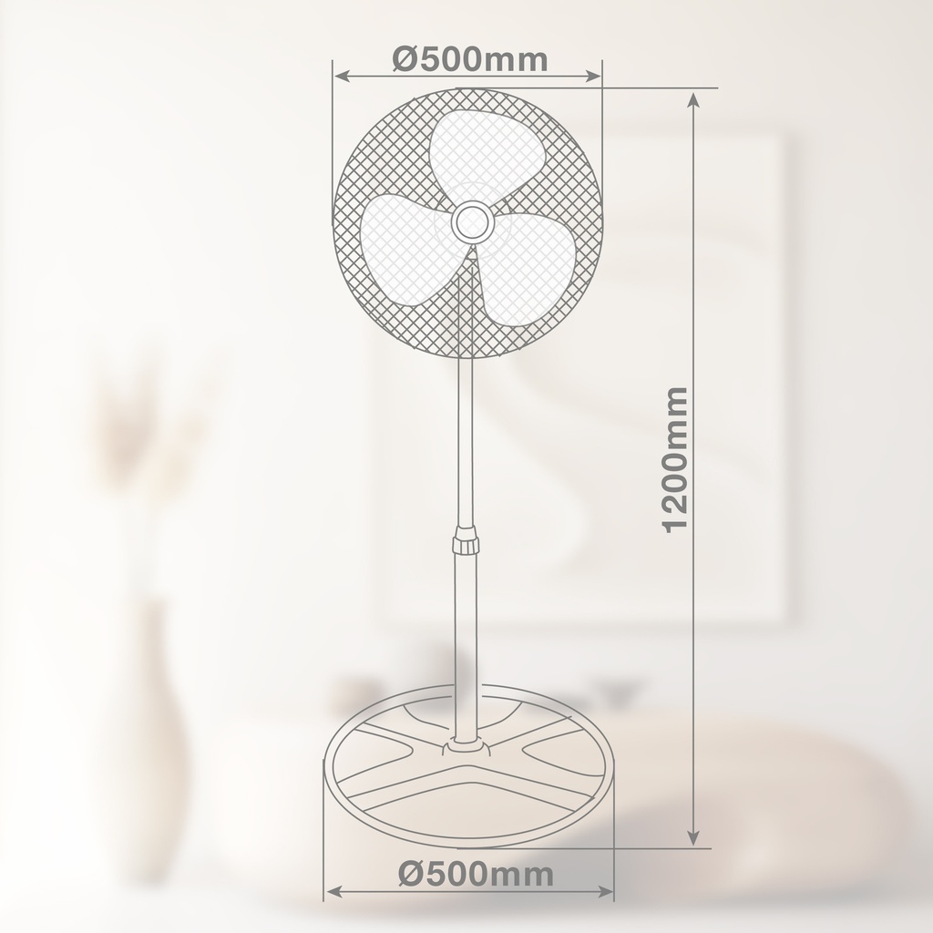 VENTILADOR METALICO DE PIE SANDI GSC 70W - 50cm