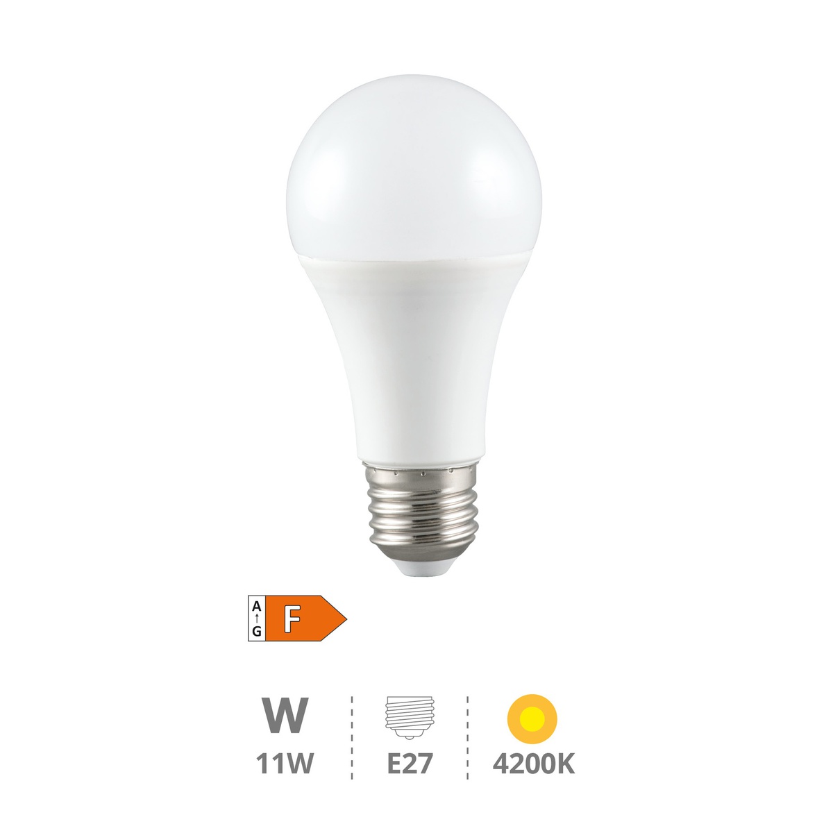 BOMBILLA LED GSC A60 E27 11W LUZ NEUTRA 4200K 1060 LUMENES