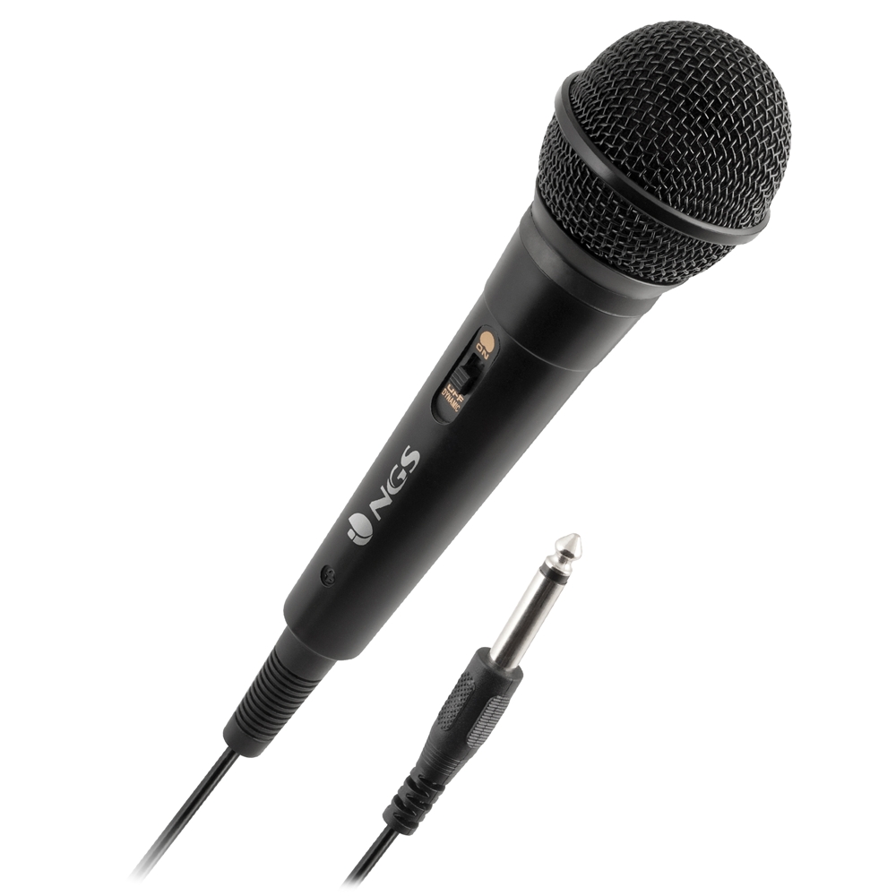 MICROFONO NGS FINGER SIRE NEGRO - BOTON ON/OFF - CABLE 3 METROS JACK
