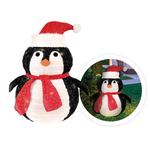 PINGÜINO PLEGABLE LED GSC 60cm - LUZ CALIDA - 8 FUNCIONES - FUNCIONA A PILAS