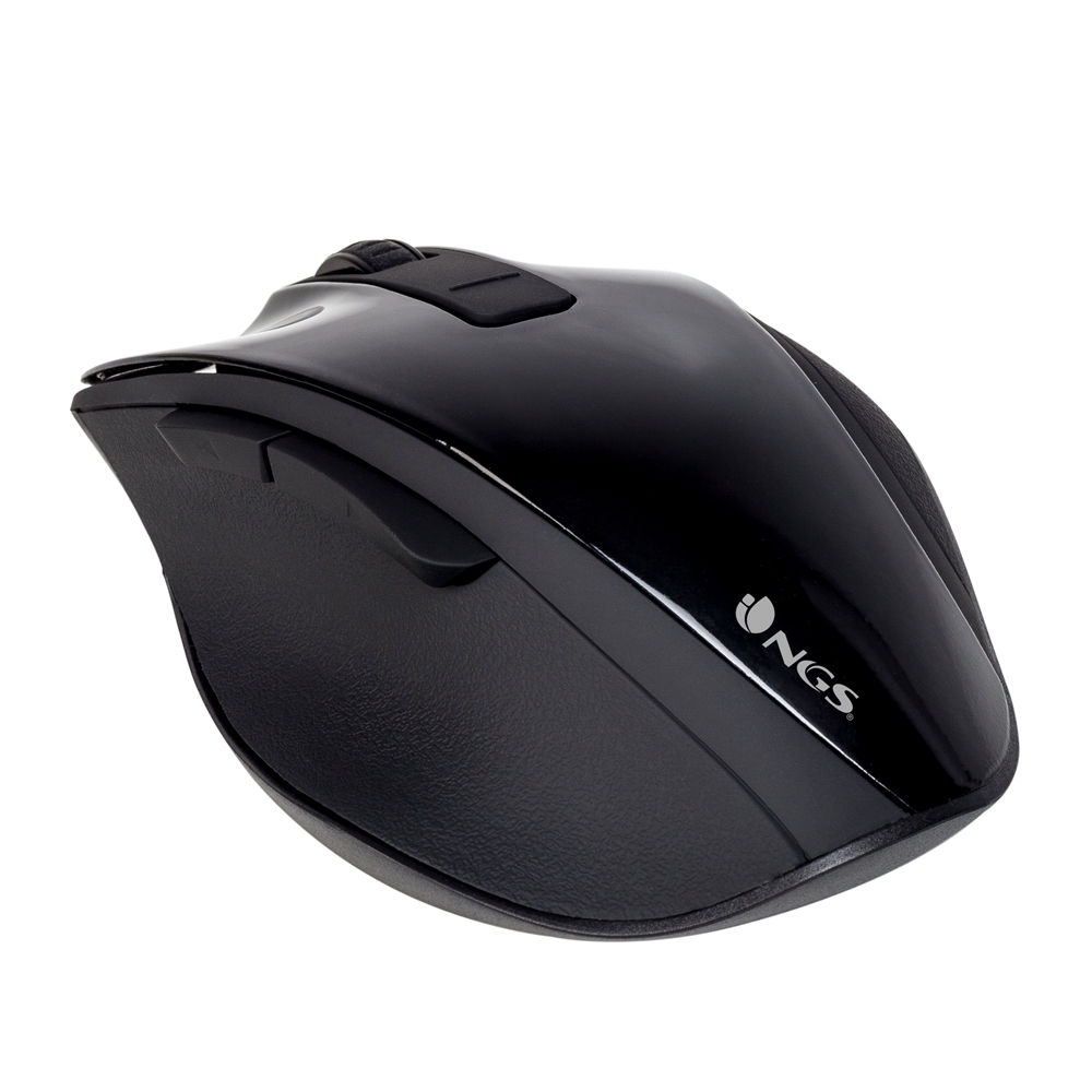 RATON INALAMBRICO NGS BOW NEGRO - 4 BOTONES - USB 1600DPI - USO DIESTRO