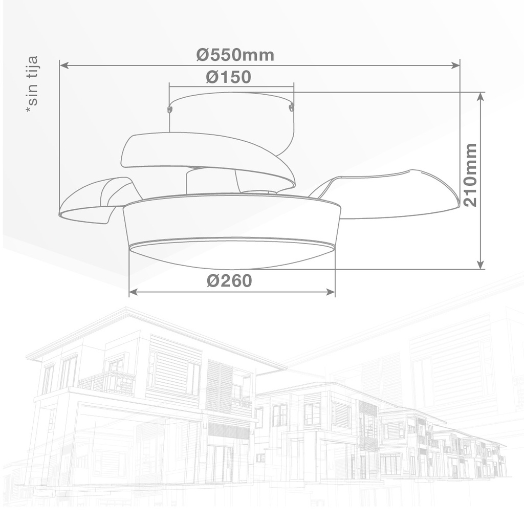 VENTILADOR TECHO NACALA GSC CON LUZ CCT REGULABLE Y MANDO Ø55 3 ASPAS RETRACTILES BLANCO