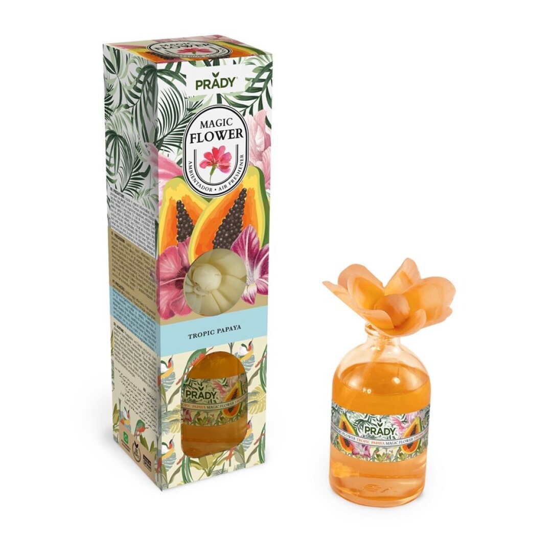 AMBIENTADOR MAGIC FLOWER PRADY TROPIC PAPAYA FRASCO CRISTAL 100ML