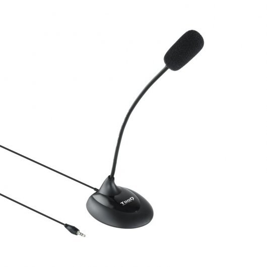 MICROFONO DE SOBREMESA FLEXIBLE OMNIDIRECCIONAL TOOQ NEGRO - INTERRUPTOR - CABLE 2 METROS
