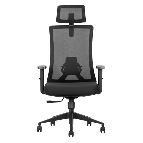 SILLA DE OFICINA CROMAD SE7000 NEGRA - RESPALDO MALLA TRANSPIRABLE - REPOSABRAZO AJUSTABLE