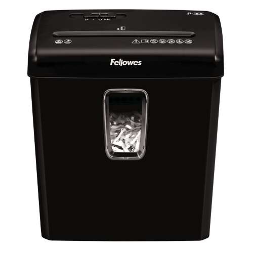 DESTRUCTORA FELLOWES POWERSHRED P-30C NEGRA - DESTRUYE HASTA 6 HOJAS - CORTE EN PARTICULAS