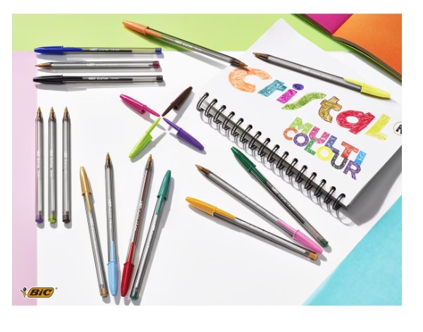 BLISTER 15 BOLIGRAFOS BIC CRISTAL MULTICOLOUR