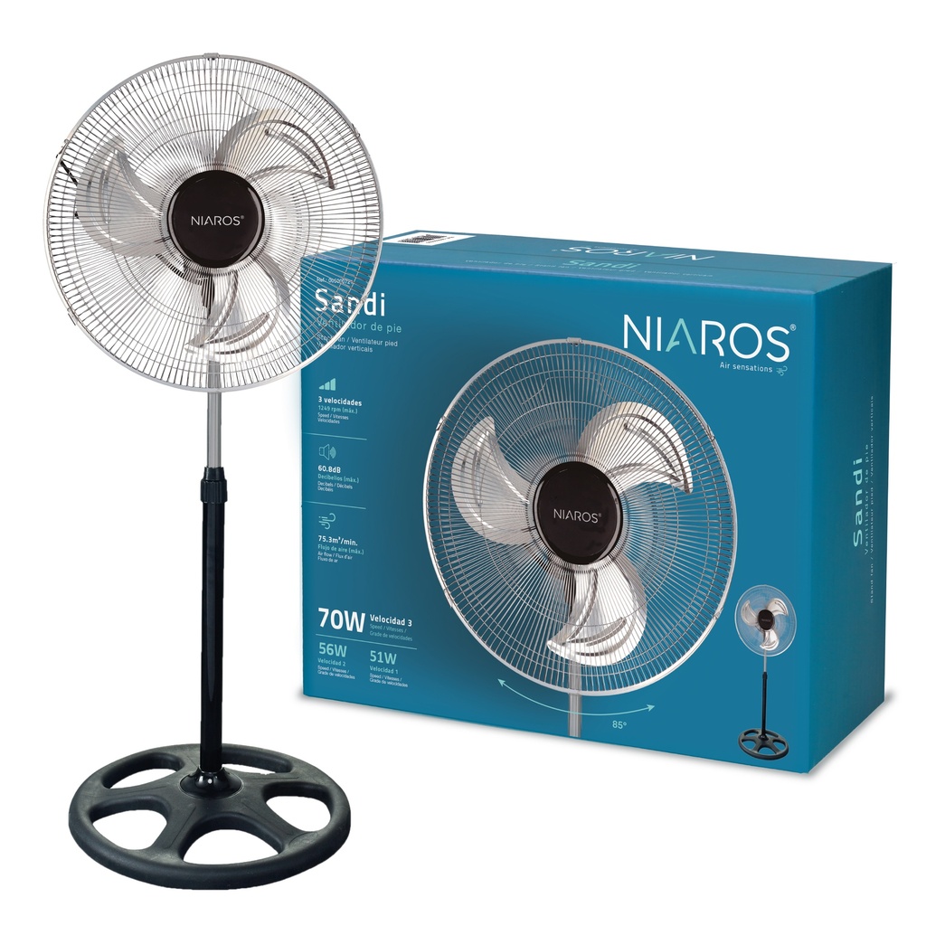 VENTILADOR METALICO DE PIE SANDI GSC 70W - 50cm
